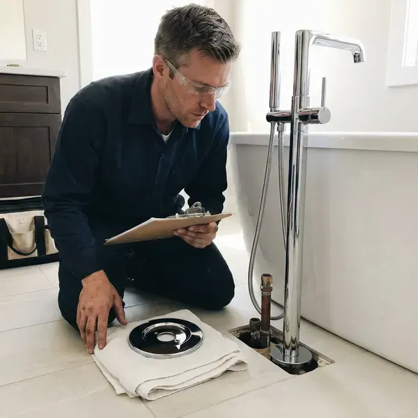 BVL Plumbing technician providing bathroom plumbing in Frederick, MD