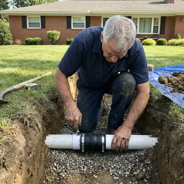 BVL Plumbing technician providing sewer line replacement in Wheaton, MD